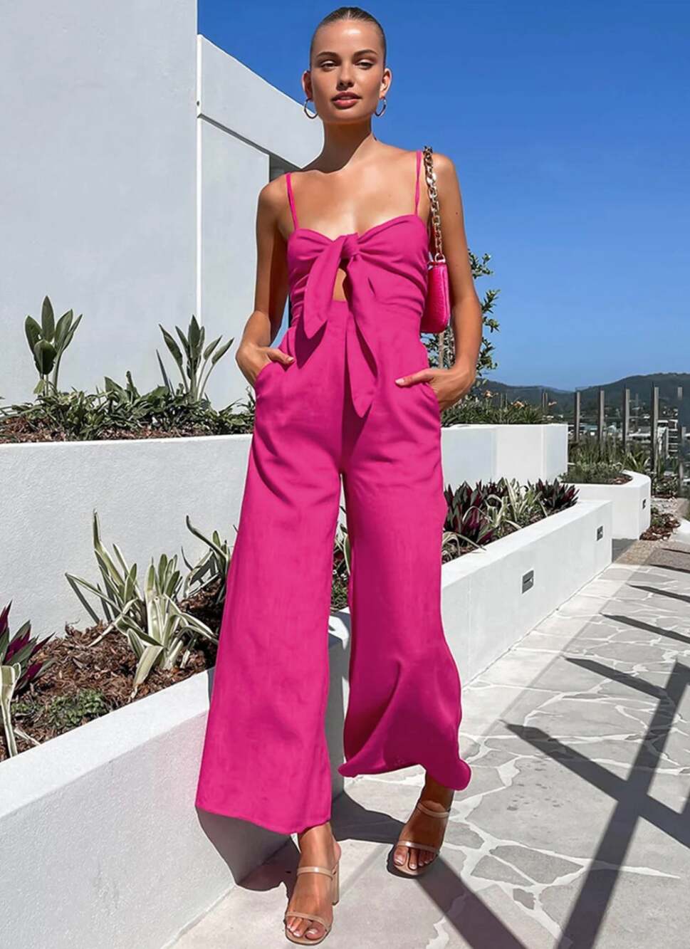 Cotton Twist Detail Jumpsuit